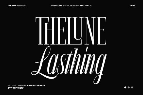 The Lune Lasthing: A Modern Serif and Script Duo for Elegant Design